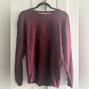 PINK VS- Maroon Oversized Crew-neck
